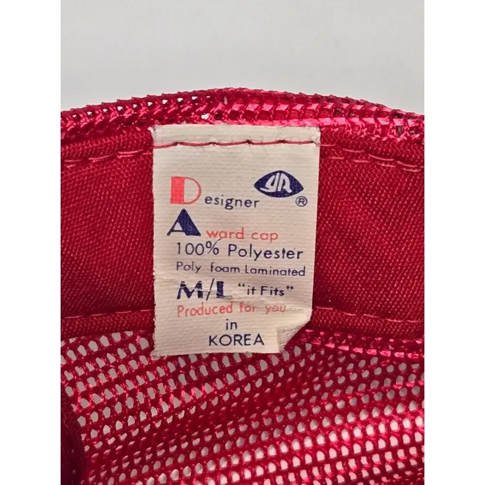 Vintage 80's Mission Hill Spartans Trucker Hat | Designer Award | Red/White